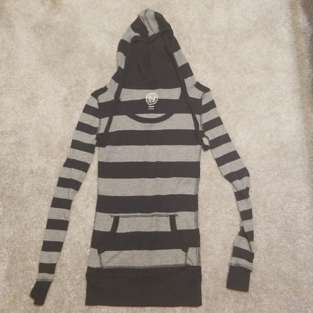 Hooded striped shirt